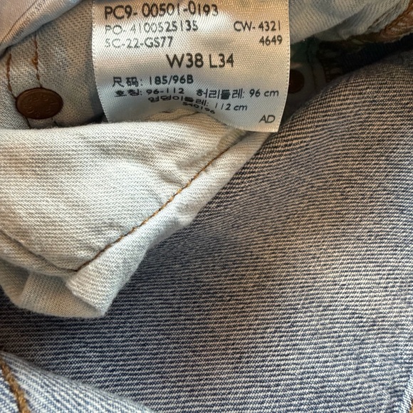 Levi's 501 Mens Jeans Blue Button Fly Straight Leg W38 L34 00501 0193 - Picture 3 of 11